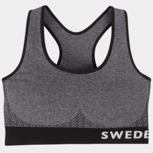 Padded Seamless Top, Dk Grey Melange/Black, M/L, Sport-Bh