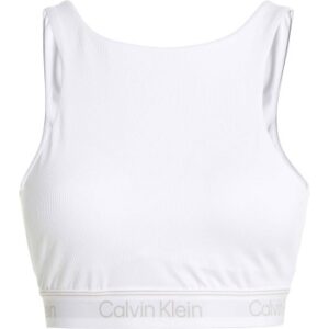 Calvin Klein BH Sport Cutout Medium Impact Sports Bra Vit polyester Large Dam