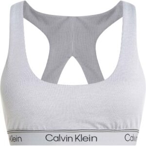 Calvin Klein BH Sport Ribbed Medium Impact Sport Bra Grå polyester Medium Dam