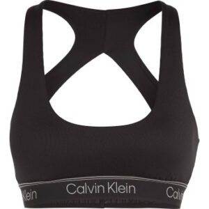 Calvin Klein BH Sport Ribbed Medium Impact Sport Bra Svart polyester Medium Dam