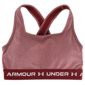 Ua Crossback Mid Heather Bra, League Red Light Heather, Xs, Löparkläder